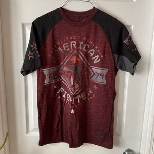 American Fighter T Shirt Men’s Size Medium Red Short Sleeve